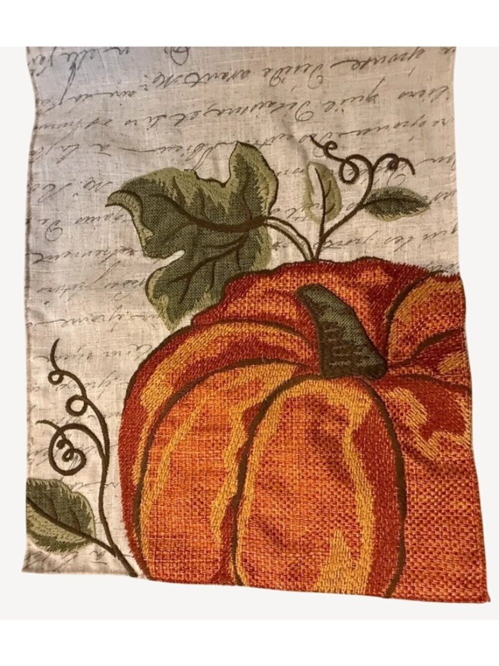 Fall Pumpkin Table Runner 70” x 14” Embroidered Autumn Thanksgiving Decor
